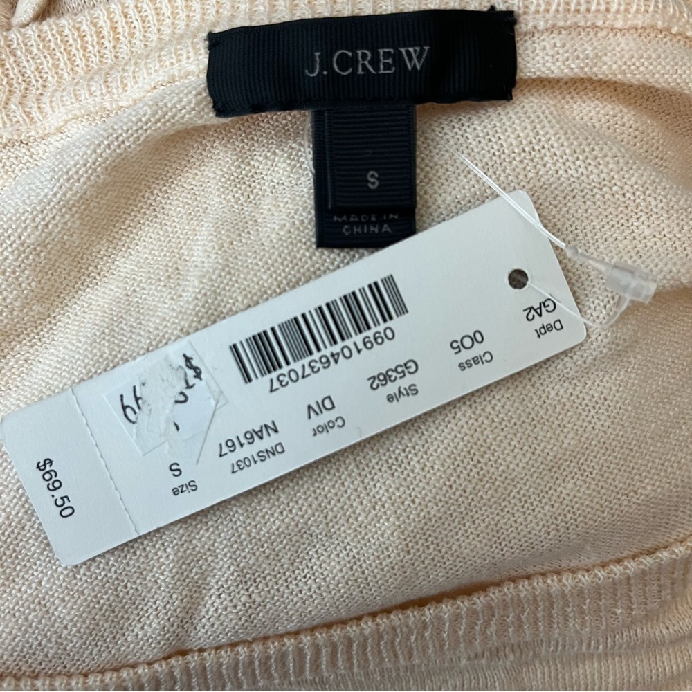 New J. Crew Linen Sweater Knot Top Small - Picture 4 of 7